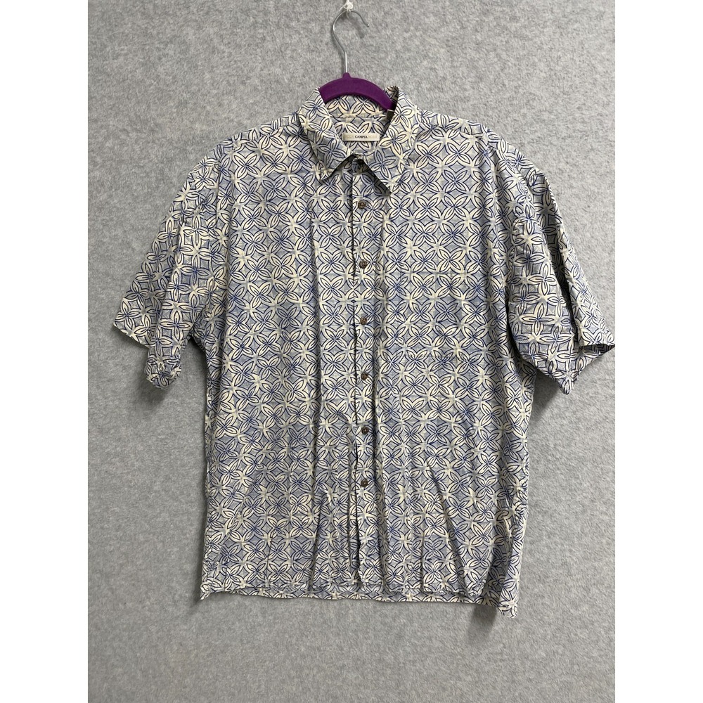 Moda Campia Moda Hawaiian Shirt Mens Large Multicolor Tropical Print‎ 100%Cotton